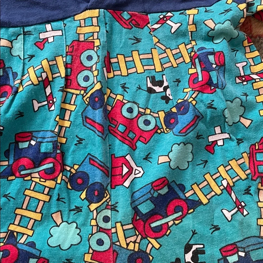 Vintage Baby OshKosh B'gosh Boys Retro One-Piece Train Romper Onsie 24M 80s 90s